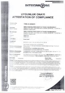Elektrikli Kombi Uygunluk Onayı Belgesi